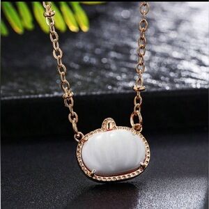 Gold and White Pumpkin Necklace